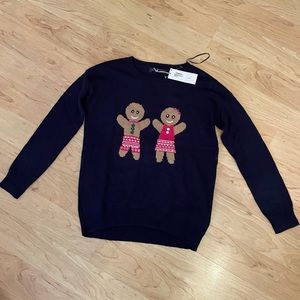 NWT M&S Navy Gingerbread Sweater Jumper